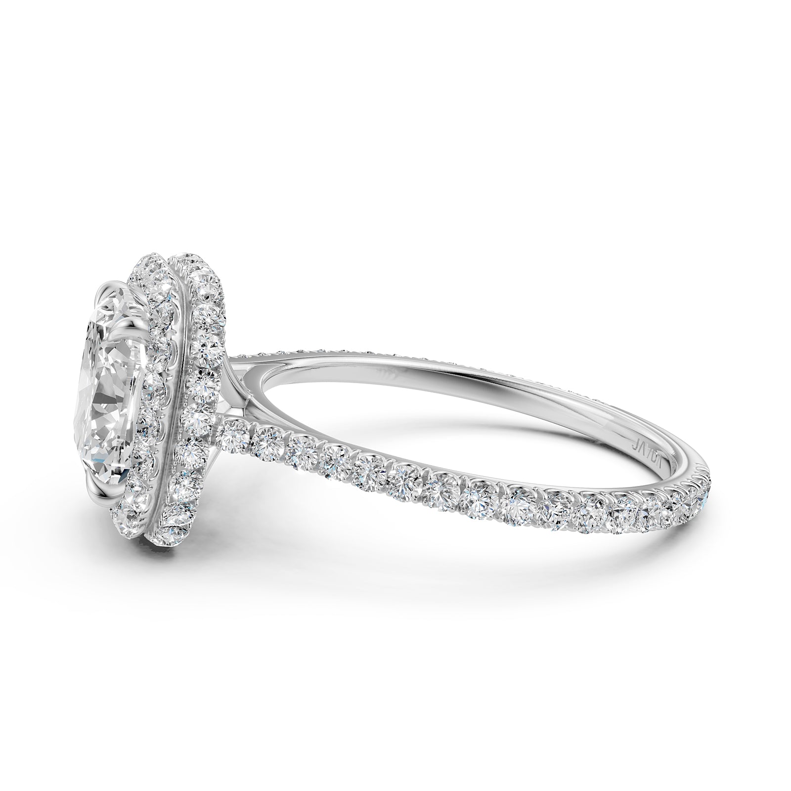 Double Halo Lab Grown Diamond Engagement Ring IGI Certified 2.53 Ctw.